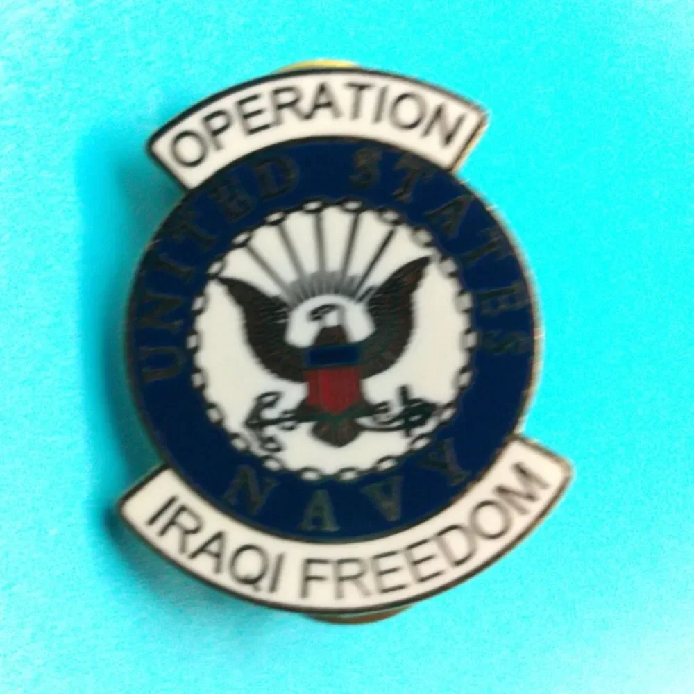 United States Navy Operation Iraqi Freedom Enamel Lapel Pin 1in